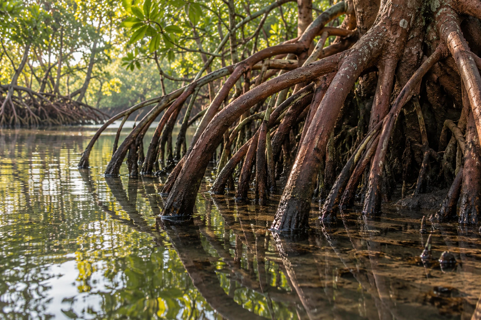 La mangrove construit un refuge avec ses racines